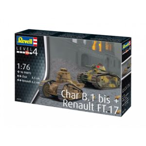 Revell liimitav mudel Char. B.1 bis & Renault FT.17 1:76 1/4